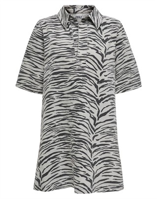 Gry Zebra Denim Kjole